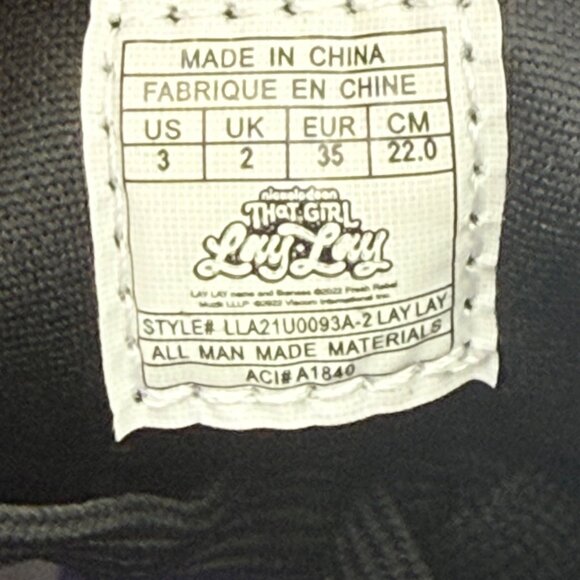 Nickelodeon That Girl Lay Lay Sparkle Glitter Lace-up Black Pink Shoes Sz 3 NWOB - Picture 12 of 12